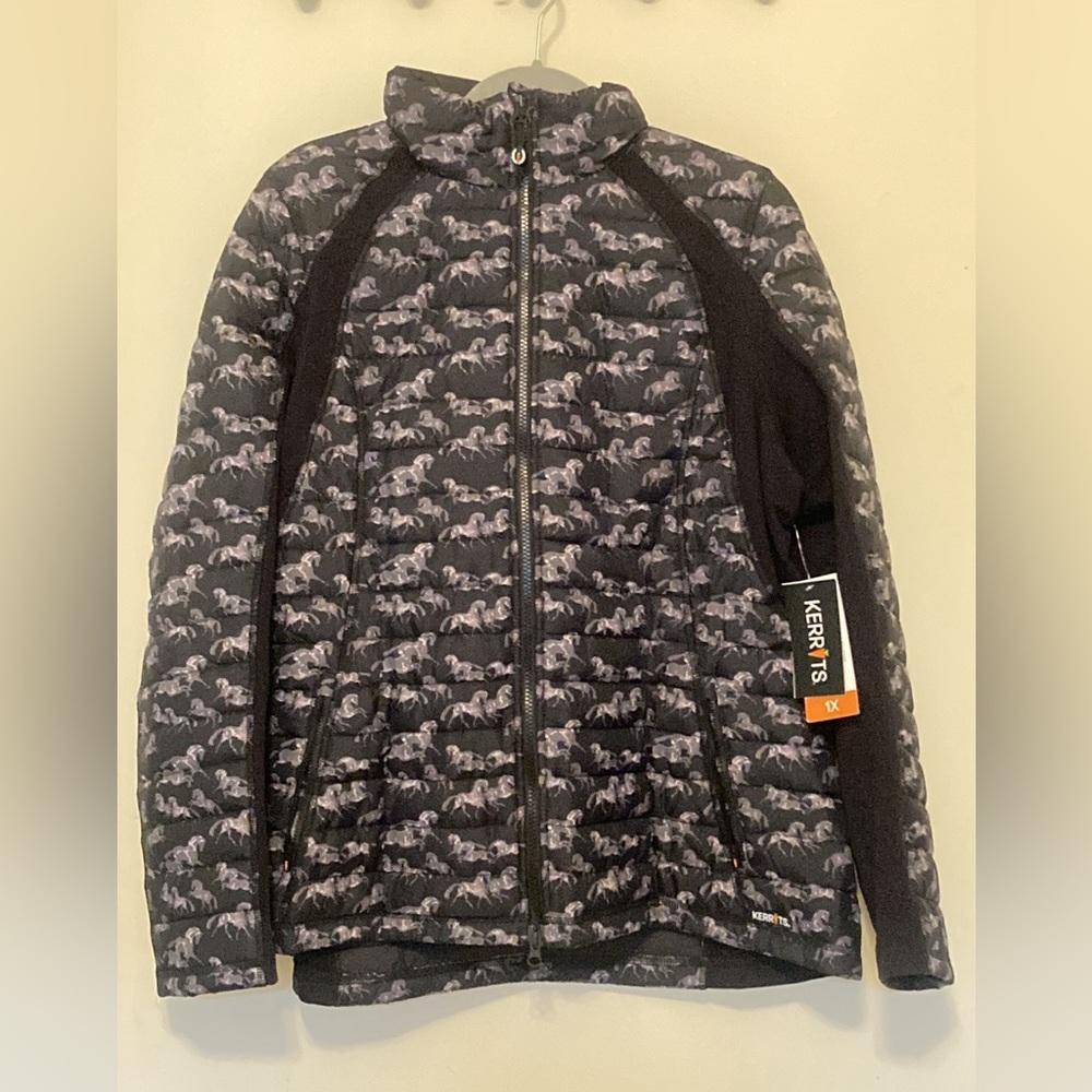 Kerrits Ladies Riders Delite Quilted Jacket 1X black